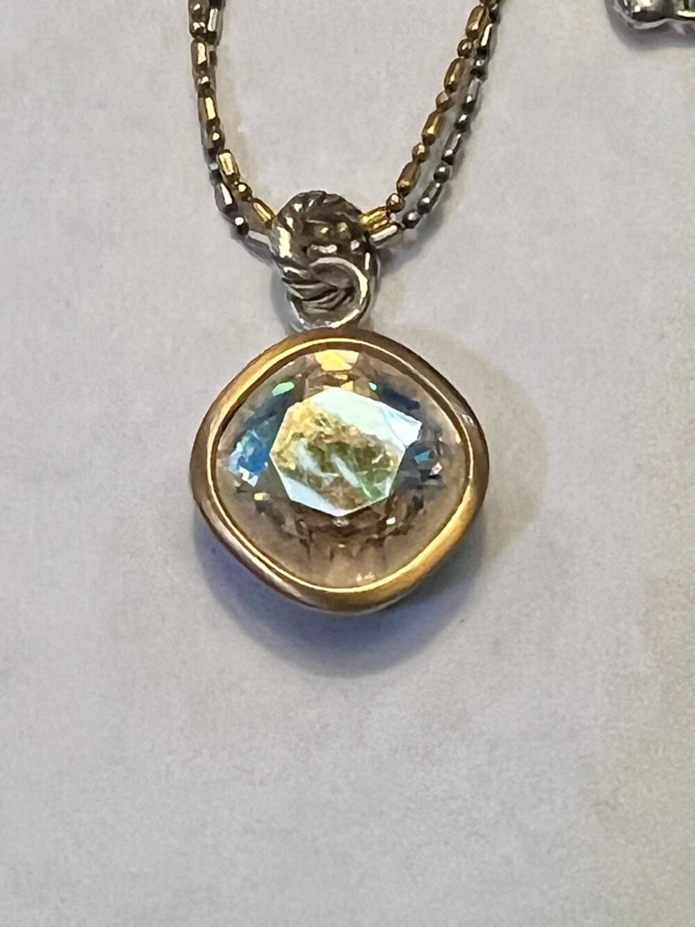 The Brighton Venusian 5 two tone Bezel Set Cushion Cut Crystal Necklace